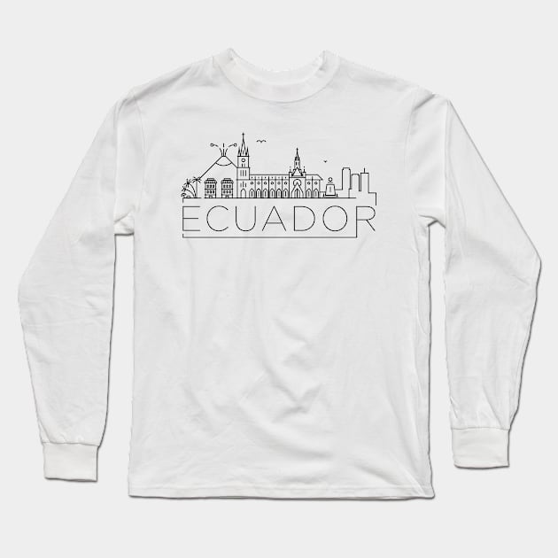 Ecuador Minimal Skyline Long Sleeve T-Shirt by kursatunsal